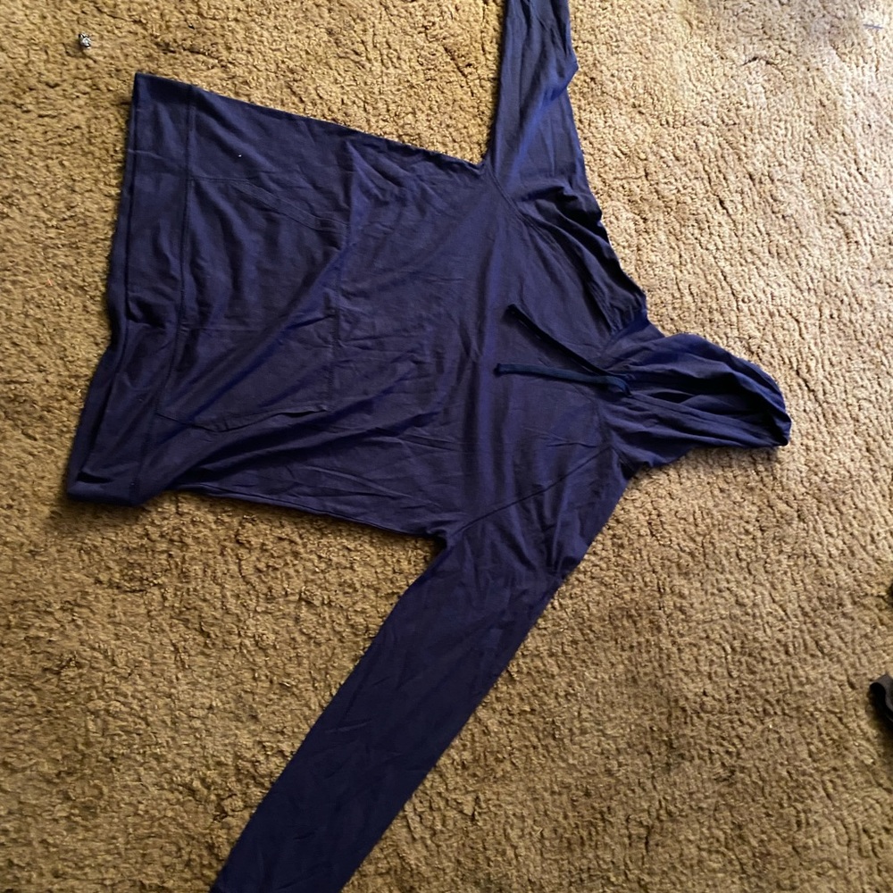 Dark blue pullover plain hoodie